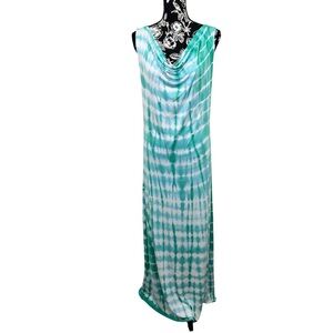 Saint Tropez West Teal and White Dress